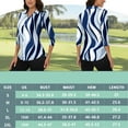 thumbnail image 2 of Women’s 3/4 Sleeve V-Neck Collared Polo Shirt Button Down Shirt Business Work Blouses, 2 of 6