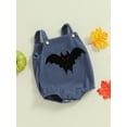 thumbnail image 3 of Suealasg Baby Halloween Clothes Newborn Girls Boys Corduroy Rompers Sleeveless Pumpkin Bat Print Overalls 3 6 9 12 Months Infant Halloween Jumpsuits, 3 of 7