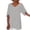 Gray, variant on Lindreshi V Neck T Shirts for Women Fashion Women Casual Short Sleeve V-Neck Cotton Irregular Tops Blouse
