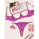 thumbnail image 4 of Gibobby Conjunto Lencería Tanga Y Bralette Steel Sexy Fashion Garter Nueva ropa de dormir Anillo Pijamas Ropa interior de encaje Lencería Íntimos(Rosa caliente, XL), 4 of 5