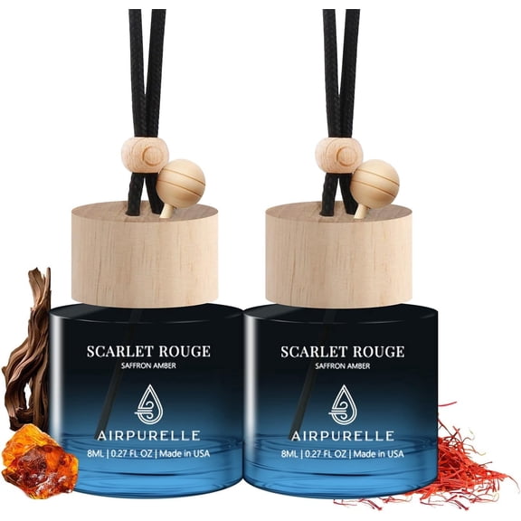Airpurelle Car Air Freshener Hanging 2 pack Fresheners Diffuser 45 days Long Lasting Fragrance, Two 0.27 fl oz/8 ml