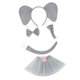 thumbnail image 3 of Disfraz de elefante para niños, ideal para fiestas de cumpleaños o como recuerdo de Año Nuevo. con falda de lazo rosa, 3 of 9