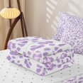thumbnail image 5 of Erosebridal Cheetah Leopard Print Zipper Queen Comforter Set with Fitted Sheet and 2 Pillowcases for Girls, Modern Purple Spot Zipper Bedding Set, Reversible, 4pcs, 5 of 7