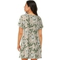 thumbnail image 2 of Bixox Halloween Cactus Pattern Women's Nightgown, Soft & Breathable Sleepwear, Round Neck Knee-Length Pajama Dress,Loungewear for Home & Sleep, 2 of 7