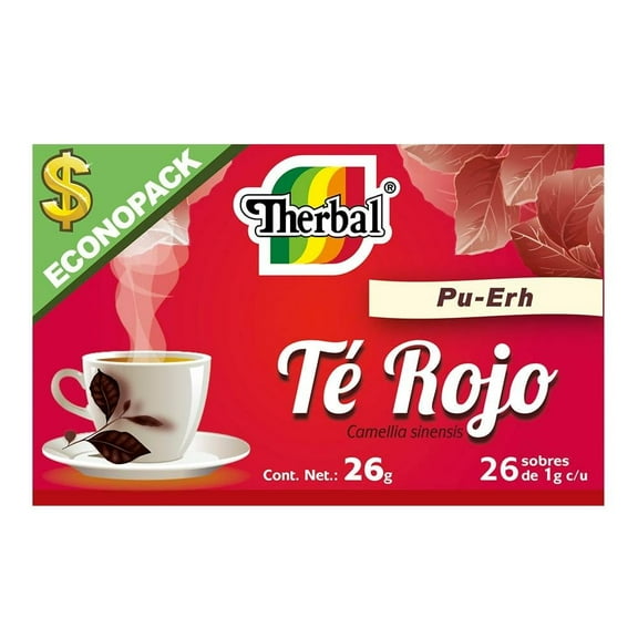 Té rojo Therbal pu-erh 26 sobres de 1 g c/u