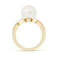 thumbnail image 2 of Angara Solitaire Freshwater Cultured Pearl Bypass Ring with Diamonds in 14K Yellow Gold for Women | June Birthstone Jewelry for Her, 2 of 8