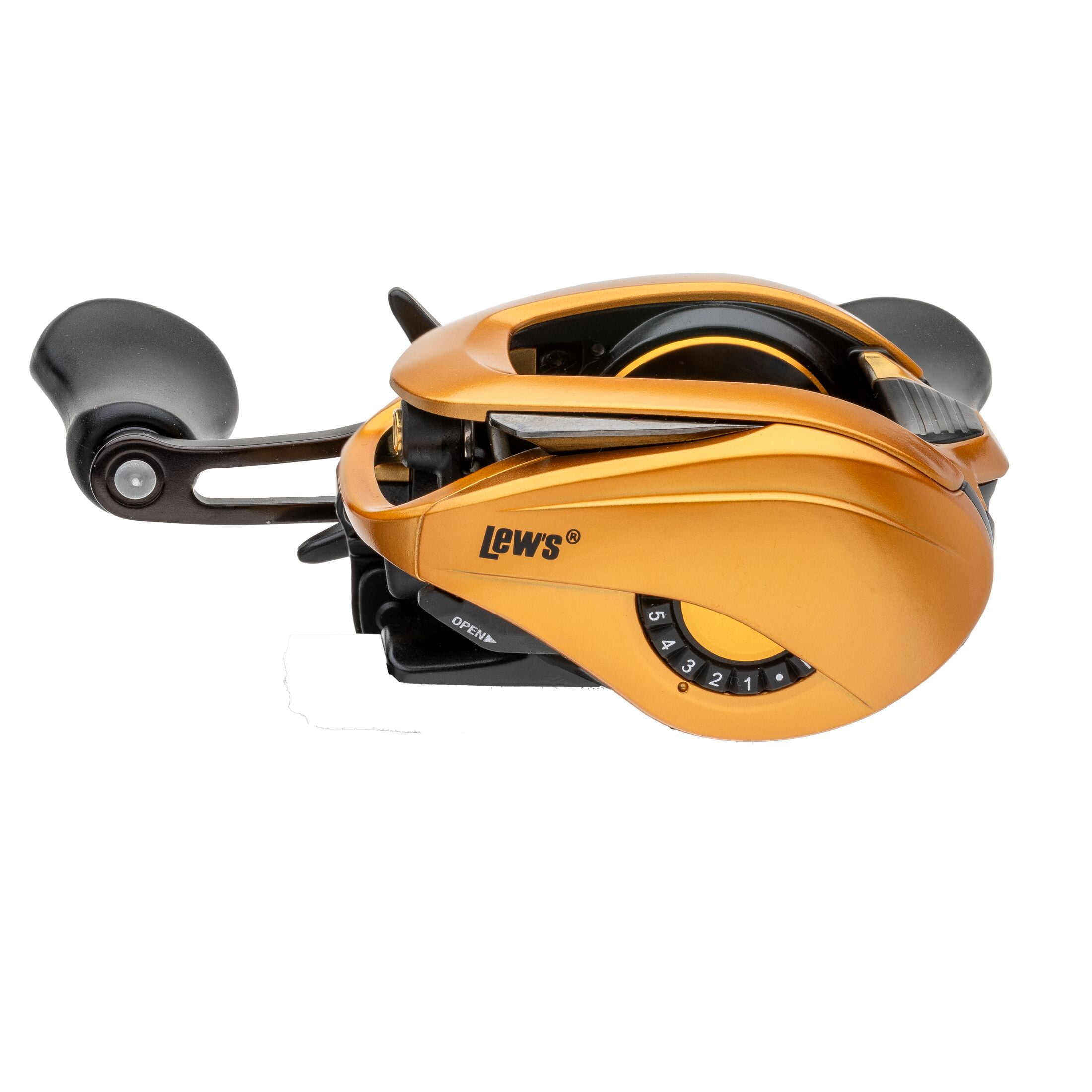 Lew’s Custom Pro Baitcast Fishing Reel, 10+1 Bearings, 6.8:1 Gear Ratio, Aluminum Frame and Sideplate, ParaMag ITB Brake, Aluminum Speed Gears, Carbon Fiber Drag, Right-Hand Retrieve, Gold/Black