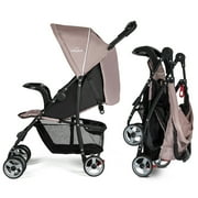 Costway Foldable Lightweight Baby Stroller Travel Pushchair 0-36 Months Age Group 13 lbs Coffee