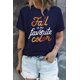 thumbnail image 1 of ABPHQTO Camiseta con estampado de color azul Fall is My Favourite para mujer, 1 of 5