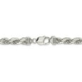 thumbnail image 3 of White Sterling Silver chain Rope Diamond-cut 26 in 8 mm, 3 of 5