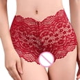 thumbnail image 5 of vigerkar Women's Hollow Sexy Lace High Waist Panties Breathable See Through Underwear Red, M, 5 of 6