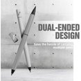 thumbnail image 2 of shiyou-2PCS Ballpoint Pen + Pencil, Multi-Function Medium Point Boligrafos, Dual-ended Pen with Black Ink for School with Gift Box, Office Work Pens for Meeting Recording, Handwritten Drafts, White+G, 2 of 4