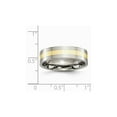 thumbnail image 3 of Mens 6mm Titanium Wedding Band Ring with 14 Gold Inlay, 3 of 7