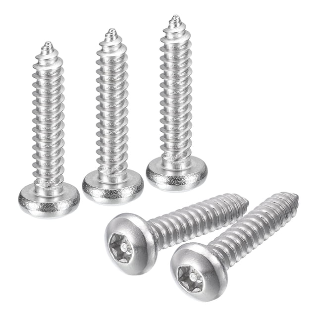 #14 x 1-1/4" Tornillos de Seguridad Torx, Paquete de 10, Tornillos de Cabeza Botón, Tornillos Autoperforantes, Tornillos Antirrobo de Acero Inoxidable 304