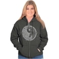 thumbnail image 3 of Floral Yin Yang Symbolic Spiritual Zip Hoodie Sweatshirt Women Brisco Brands 5X, 3 of 6