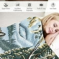 JEUXUS Wolf Lodge Blanket Wildlife Cabin Gift Throw Woven from Cotton