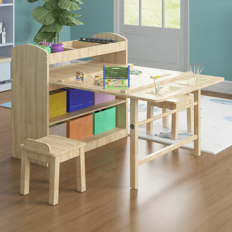  Bateso Kids Art Table and 2 Chairs with Roll Paper