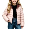 thumbnail image 2 of Girl Zip up Jacket Zaewscy Girls Hooded Lightweight Puffer Jacket Full Zip Quilted Warm Casual Outerwear Coat Pink 5-6Years, 2 of 9