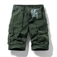 thumbnail image 2 of Men's Retro Vintage Cargo Shorts, Outdoor Work Short Pants with Multi-Pocket & Zipper Details, Durable Cotton Blend Casual Utility Shorts ,Army Green L, 2 of 5