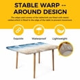 thumbnail image 4 of Blue Brown Ombre Coastal Table Cloths for 5 Foot Rectangle Tables, Sea Nautical Summer Beach Starfish Coral Patio Waterproof Elastic Fitted Tablecloths, Washable Rectangular Table Cover for Camping, 4 of 8