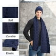 thumbnail image 4 of beishanbush Bomber Hats Men's Winter Knitted Windproof Hat Scarf Gloves Three-piece Winter Knitted Hat Men's Warm Hat Navy, 4 of 5