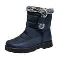thumbnail image 1 of Bottes d'Hiver pour Femmes Confortables Bottes de Neige pour Femmes Largeur Grand Neige fors Hiver Plates à Crochet et Boucle Neige pour Femmes Sans Talon pour Femmes Neige Habillées à la Mode Mi-Mollet Chaussures pour Femmes Larges Neige avec, 1 of 7