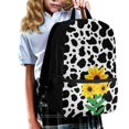 thumbnail image 3 of HUIACONG Sunflower Cow Print School Backpack for Daily Student Use Lightweight Multi Compartment Large Capacity for Boys Girls Ages 6‑18 Back to School, 3 of 6