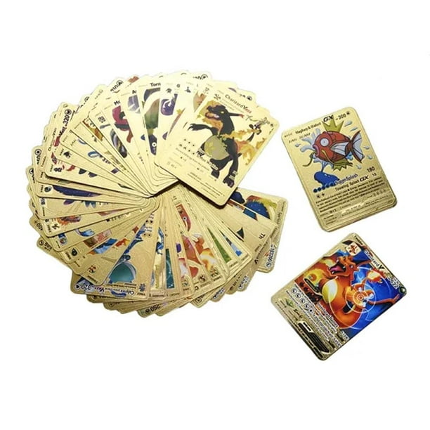 55 piece gold pokemon cards golden pokemon cards 55 pcs 55 PCS Ultra Rare Gold Cards Packs, Fun Combination Rare Cards,