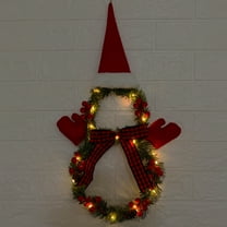 Gcvizuso Christmas Wreath, Christmas Wreath Outdoor,Christmas Wreath, Prelit Christmas Wreath With Lights, Small Artificial Xmas Wreath ,Winter Snowflake Christmas Wreath For Door Hanging