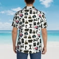 thumbnail image 4 of Fuzoiu Cool Camera Print Hawaiian Shirt for Men, Summer Beach Casual Short Sleeve Button Down Shirts, Men’s Beach Summer Shirts with Pocket,Large, 4 of 7