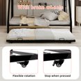 thumbnail image 3 of Leumius Metal Twin over Full Bunk Bed with Trundle, Space Saving Bunk Bed Frame with Ladder and Guardrails for Dorm, Apartment,Black, 3 of 8