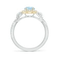 thumbnail image 2 of ANGARA Natural 1 ct Aquamarine Twisted Vine Ring with Diamond Halo in 14K White & Yellow Gold for Women (Size-8x6mm) | March Birthstone, Anniversary, Jewelry Gift for Women | Natural Aquamarine Ring, 2 of 10