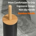 thumbnail image 4 of Toilet Bowl Brush and Holder Toilet Brush with Bamboo Handle and Covered Holder Dual Brush Options Weighted Metal Base (Black), 4 of 4