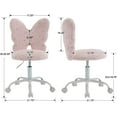 thumbnail image 2 of BOBOKY Adjustable Kids Butterfly Chair, Plush Faux Fur Swivel Chair with Wheels, Ergonomic Childrens Desk Chair for Study Reading Playroom, Girls Boys Bedroom Seat,Pink, 2 of 18