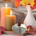 thumbnail image 4 of Autumn Pumpkins 3Pcs Rustic Farmhouse Crochet Knit Faux Pumpkins for Fall Harvest Thanksgiving Halloween Mantel Table Decor(Grey), 4 of 5