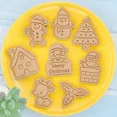 thumbnail image 3 of Cortador de galletas de Navidad de Papá Noel, molde de prensa de galletas, sello de plástico, confitería, herramientas de pastelería para hornear de cocina, 8 piezas, 3 of 5