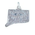 thumbnail image 1 of Sterling Silver 20" .8mm Box Chain CONNECTICUT State Pendant Necklace, 1 of 2