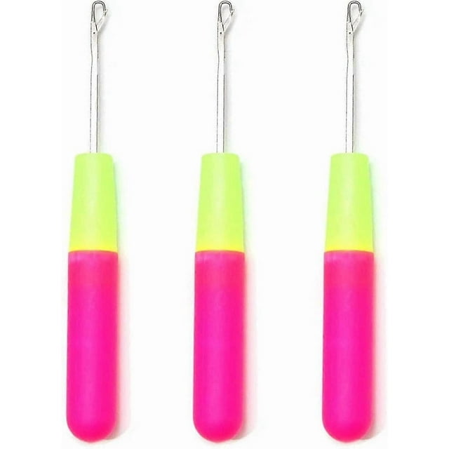 3 Pack Latch Crochet Hooks, Plastic Handle Hair Extension Latch Needle Hook, Rug Making Needles (D-583-A) Banmo
