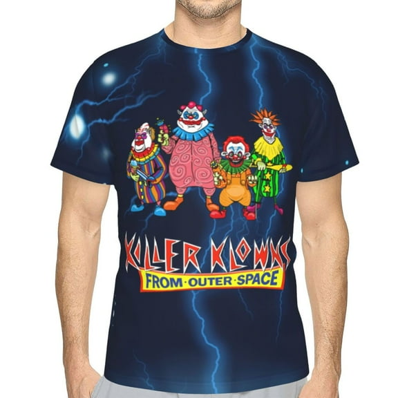 Killer Klowns From Outer Space Men's 3d Pattern Printed Short Sleeve T-Shirts Casual Graphics Tees Small