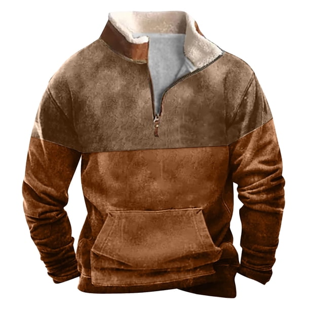 Sudadera sin capucha para hombre, informal, a la moda, con cuello alto, estampado de leopardo para Halloween, con cremallera, sudadera de manga larga, blusa de poliéster para hombre