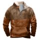 thumbnail image 1 of Sudadera sin capucha para hombre, informal, a la moda, con cuello alto, estampado de leopardo para Halloween, con cremallera, sudadera de manga larga, blusa de poliéster para hombre, 1 of 3