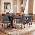 thumbnail image 4 of Modern Upholstered Dining Chairs Set of 4 — Fabric Padded Side Chairs with Solid Wood Legs for Kitchens and Dining Rooms, LightGrey, 4 of 11