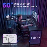 edx 50 Inch L Shaped Desk,Computer Desk Corner Desks Gaming Desk PC Table with CPU Stand for Home Office Dorm Sturdy Writing Workstation, Black