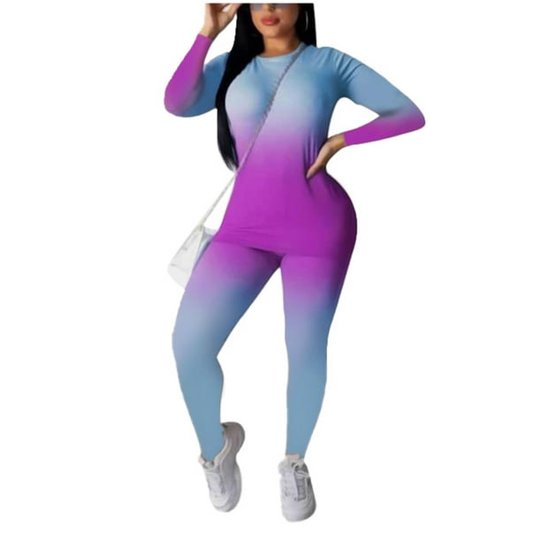 Weigosa Rosa 2 Pieces Suit Set Women S Fashionable Round Neck Long Sleeve T Shirt And Trousers S M L Xl Walmart Com Walmart Com