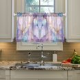 thumbnail image 2 of Yayeee Kitchen Curtains Light Filtering 27"x24" Rod Pocket Short Cafe Window Panel, Purple Marble Pattern, 2 of 7