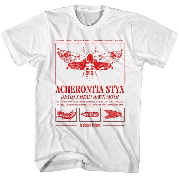 Silence of The Lambs Death's Head Moth Men's T Shirt (White, Adult5XL)