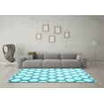 thumbnail image 3 of Ahgly Company Indoor Round Trellis Light Blue Contemporary Area Rugs, 3' Round, 3 of 4