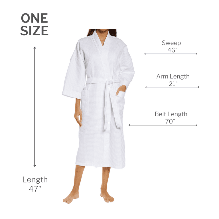 JMR Bathrobe for Men and Women-100% Cotton Unisex Kimono Robe With Belt & 2  Front Pockets-Soft Towel Robes for Spa,Pool,Hotel at  Women’s