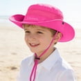 thumbnail image 2 of HCNTES Kids Wide Brims Sun Hat UPF50 Sun Protective Adjustable Cord Fisherman Hat for Children Unisex Outdoor Beach Hiking (Hot Pink,One Size), 2 of 8