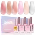thumbnail image 1 of Esmalte de uñas Beetles Jelly Gel, 6 colores, 15 ml, blanco lechoso y rosa, 1 of 7